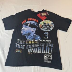 Nostalgia Black Allen Iverson Graphic Tee with Multicolor Print